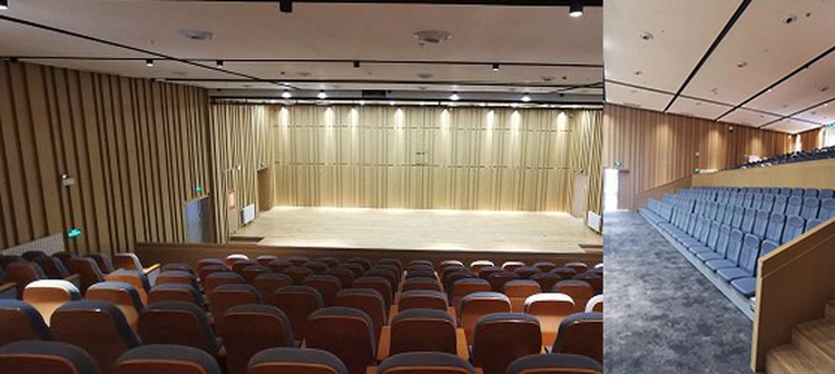 廣西百色學(xué)校多功能廳陶鋁吸音板聲學(xué)工程-2